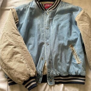 Denim varsity jacket